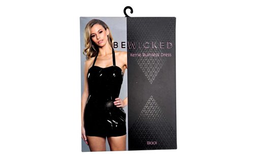 Kerrie Bumless Zwarte Faux Leer Jurk | Stoer & Sexy Dress L