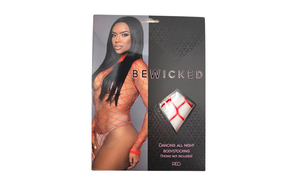 Dancing All Night Bodystocking Red - Elegant Fishnet Look
