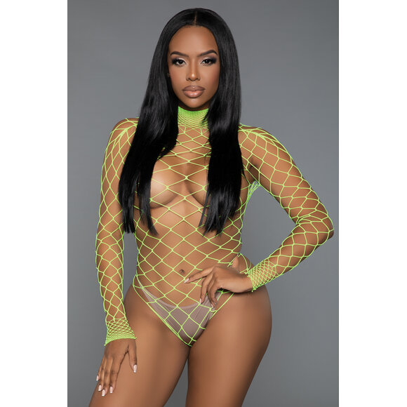 Dancing All Night Bodystocking Groen - Elegant Visnet Lijfje