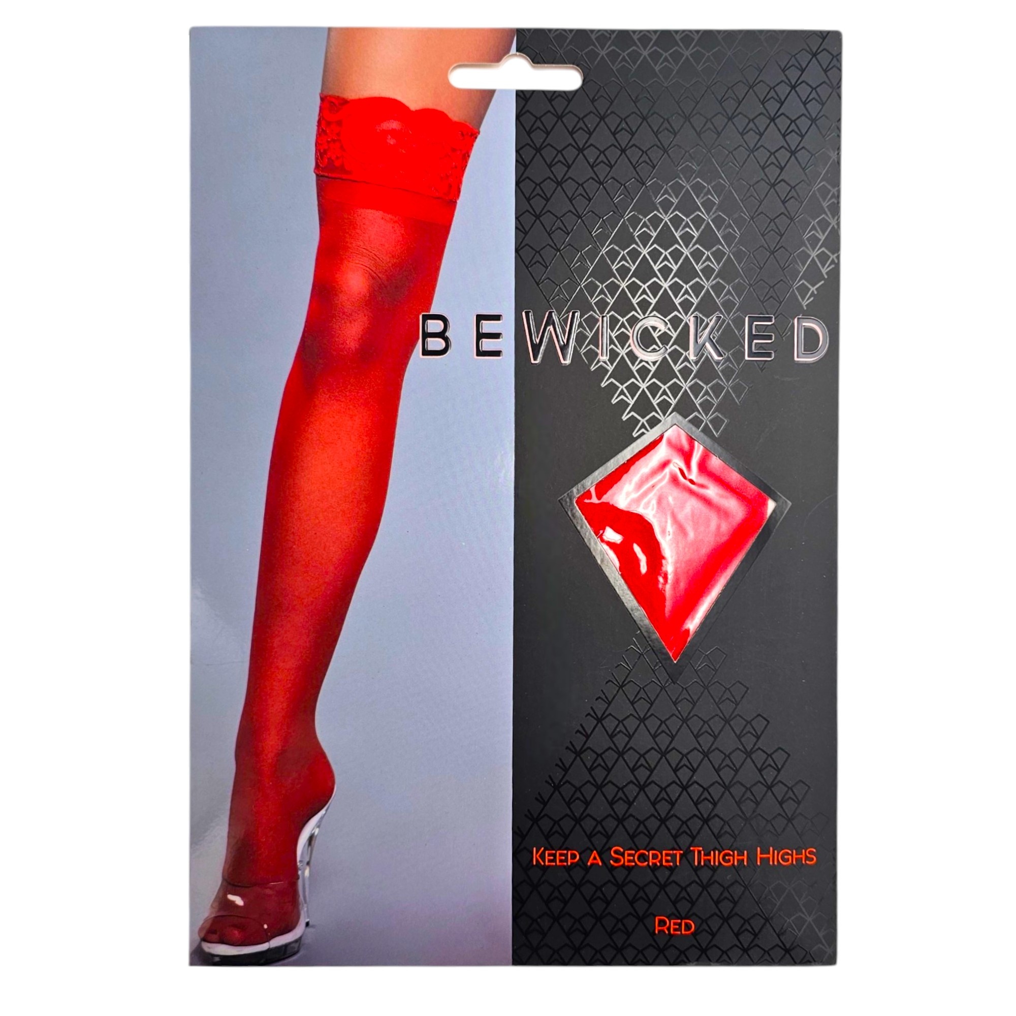 Thigh-High Stockings With Floral Lace Red | Bewicked Kiss Goodnight