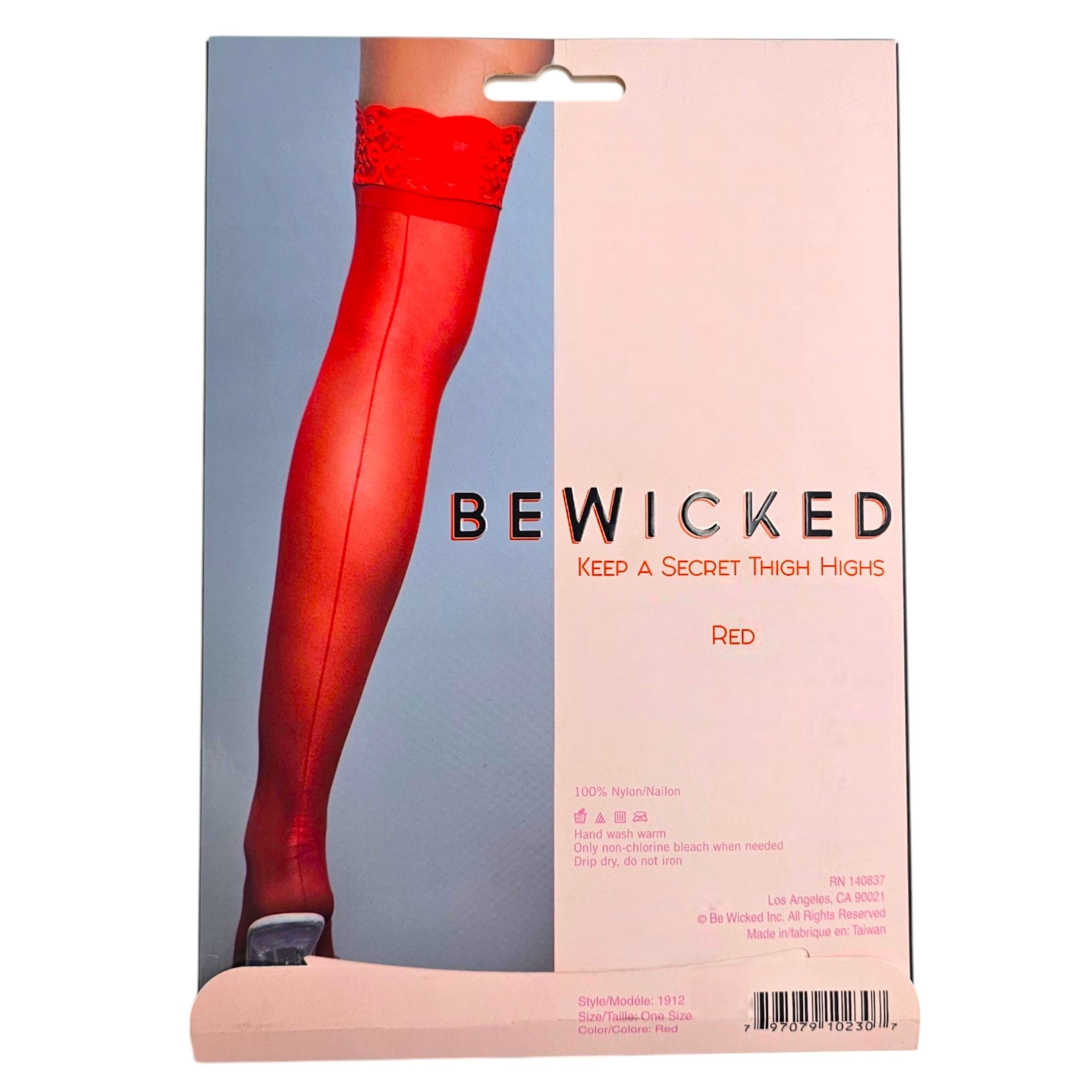 Dijhoge Kousen Met Bloemenkant Rood | Bewicked Kiss Goodnight