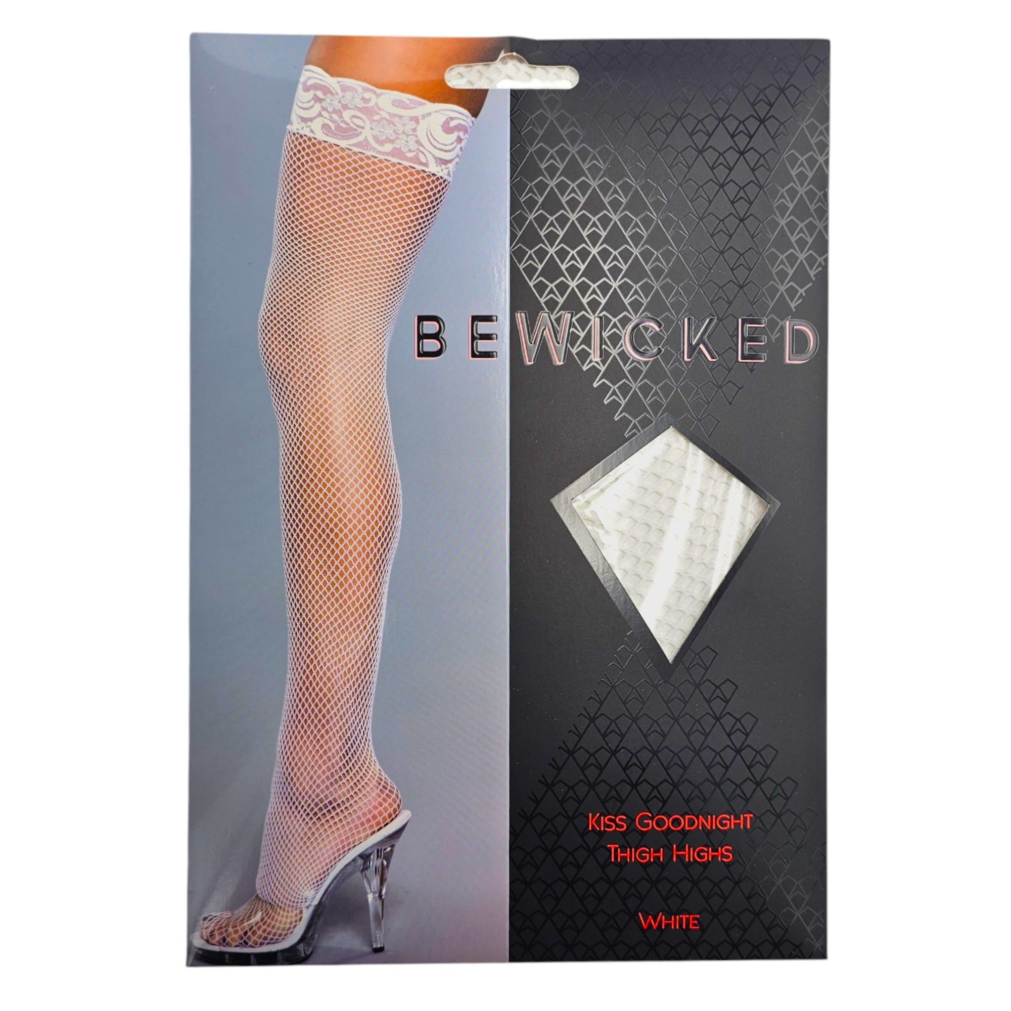 Kiss Goodnight Overknee-Strümpfe Weiß – Elegante Blumen-Spitze Nylon