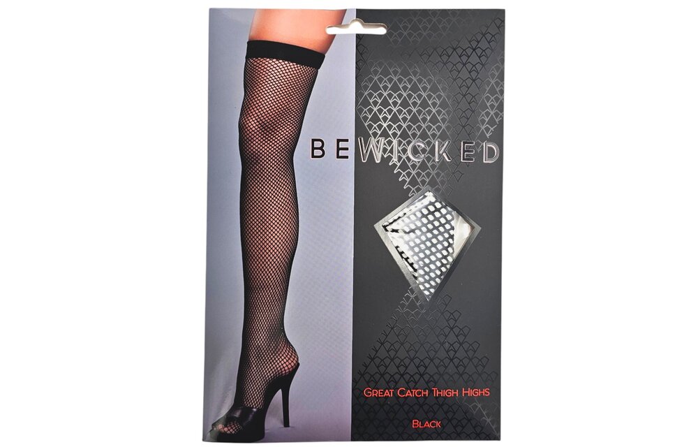 Great Catch Thigh High Mesh Stockings Black With Seductive Seam