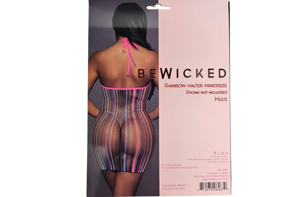 Sexy Rainbow Halter Mini Jurk | Bodycon | 100% Nylon
