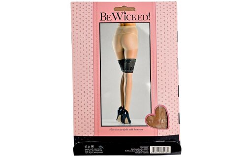Elegante Bewicked Bow Bands Strumpfhose Schwarz Mit Vintage Naht