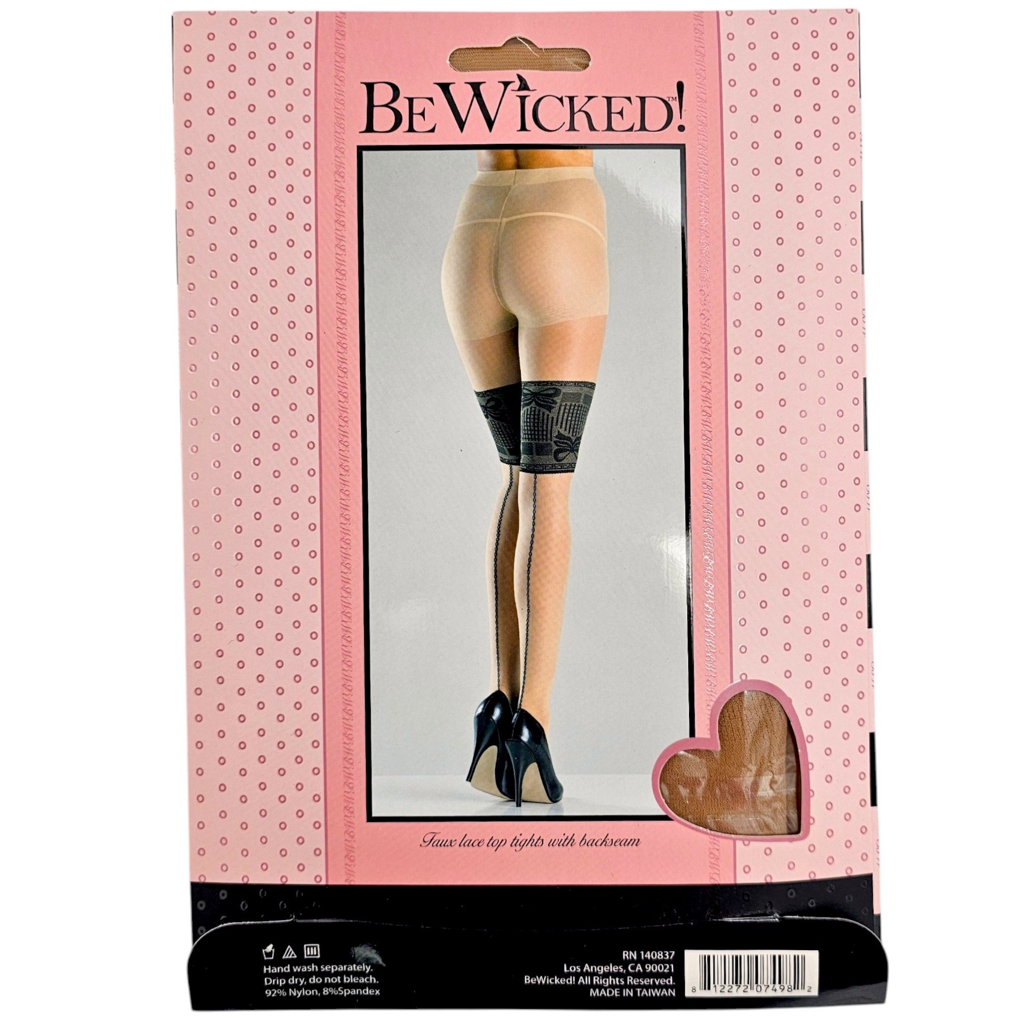 Elegante Bewicked Bow Bands Strumpfhose Schwarz Mit Vintage Naht