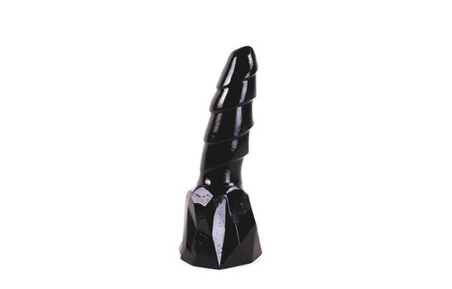 Dark Crystal Black 63 - 31 cm Stevige Dildo met Platte Basis