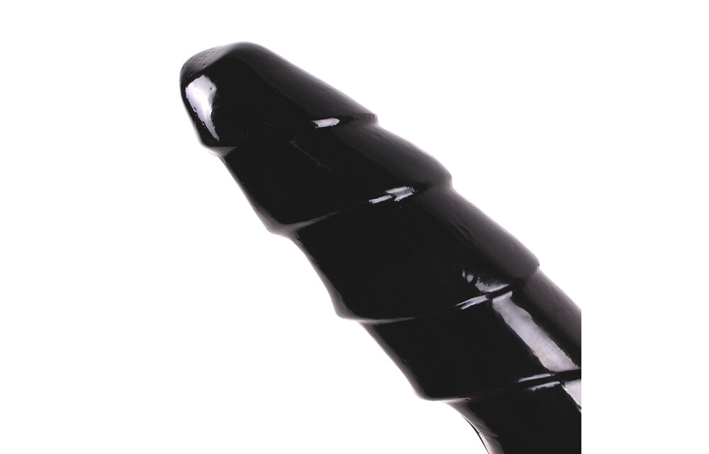 Dark Crystal Black 63 - 31 cm Firm Dildo with Flat Base