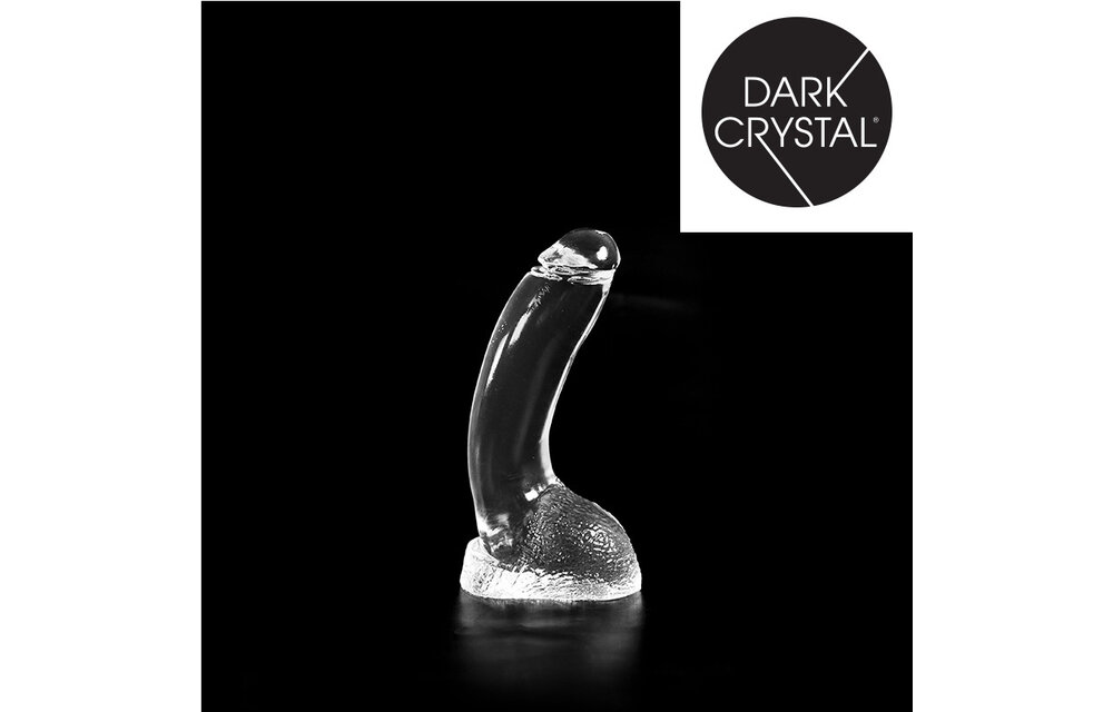 Dark Crystal Clear 21,5 cm – Glatter Dildo mit Hodensack und Struktur
