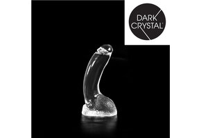 Dark Crystal Clear 21,5 cm – Glatter Dildo mit Hodensack und Struktur