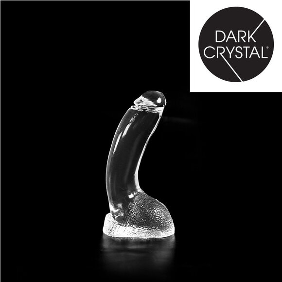 Dark Crystal Clear 21,5 cm – Glatter Dildo mit Hodensack und Struktur