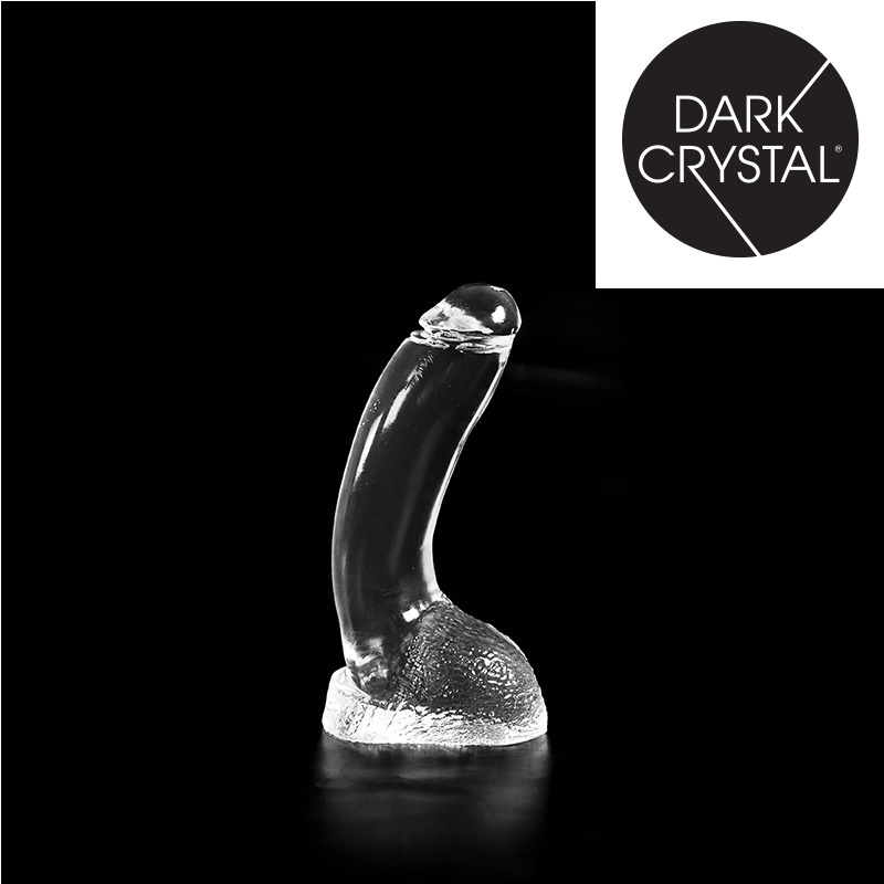 Dark Crystal Clear 21.5 cm - Smooth Dildo with Scrotum & Texture