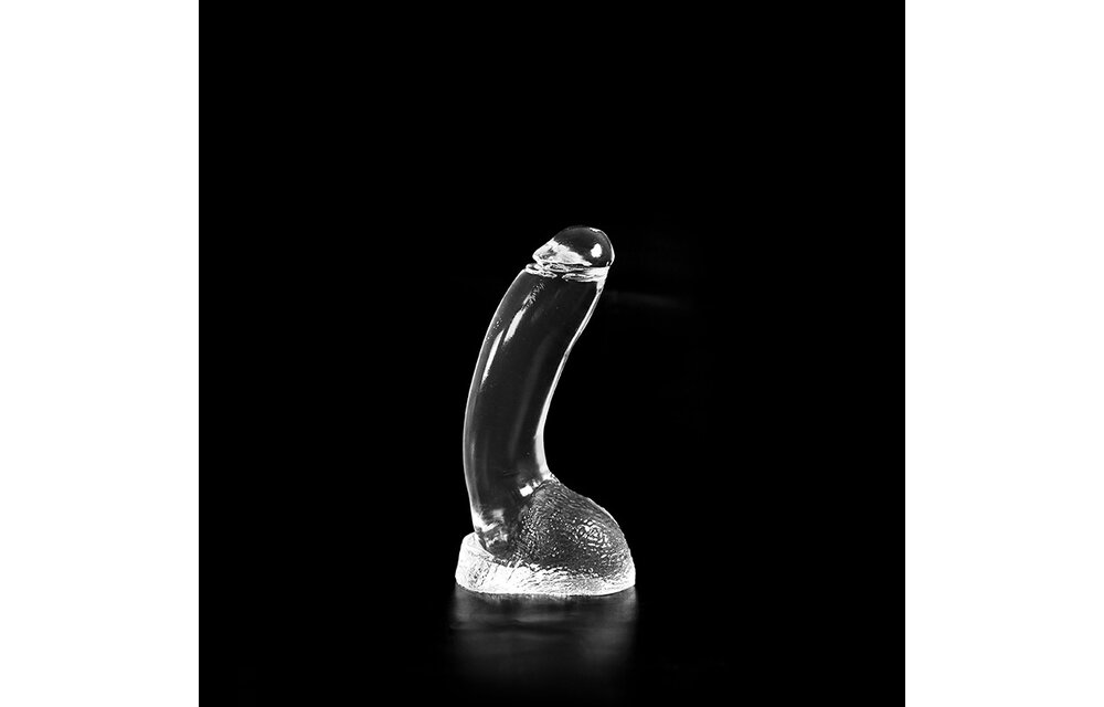 Dark Crystal Clear 21.5 cm - Smooth Dildo with Scrotum & Texture