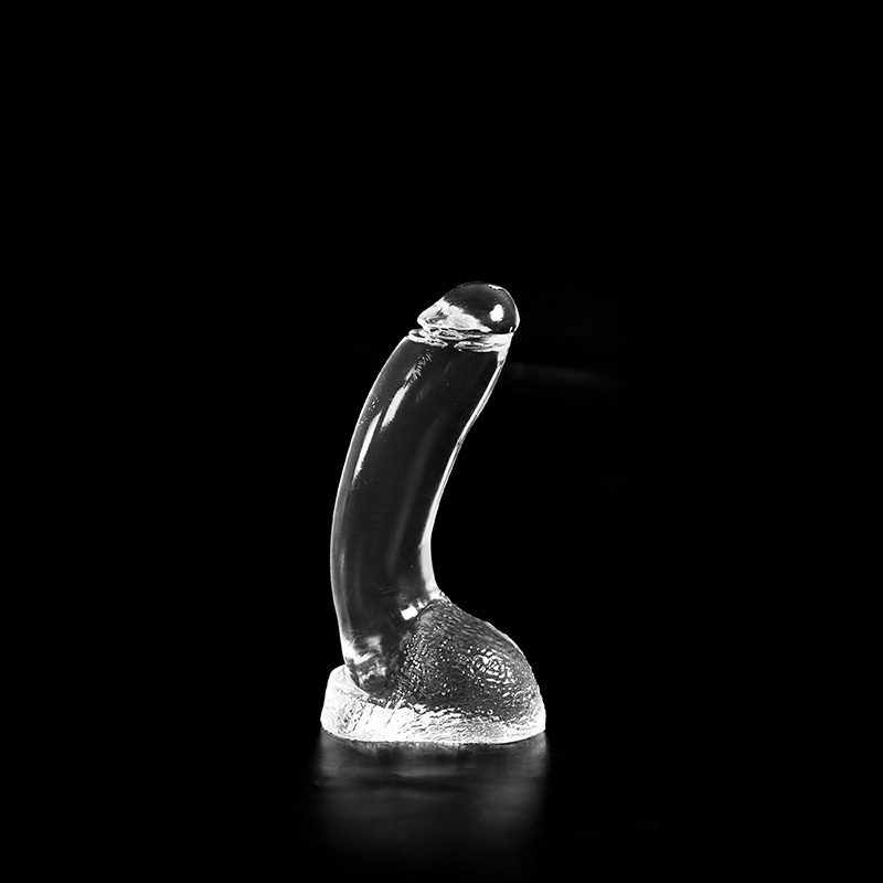 Dark Crystal Clear 21,5 cm - Gladde Dildo met Balzak & Structuur