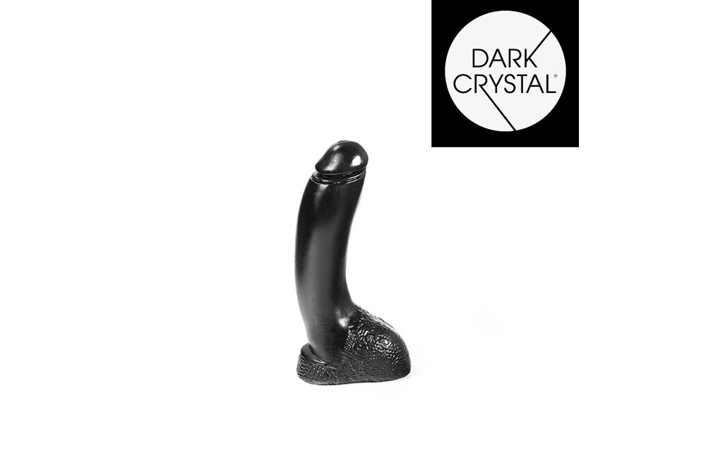 Dark Crystal Black 21,5 cm - Zwarte dildo, glad & veilig