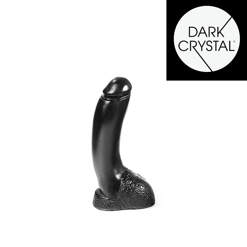 Dark Crystal Black 21,5 cm - Zwarte dildo, glad & veilig