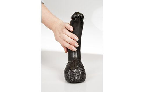 Dark Crystal Black 21,5 cm - Zwarte dildo, glad & veilig