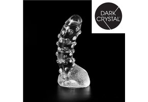 Dark Crystal Clear 22 cm – Glatter Dildo mit Hodensack Sicher