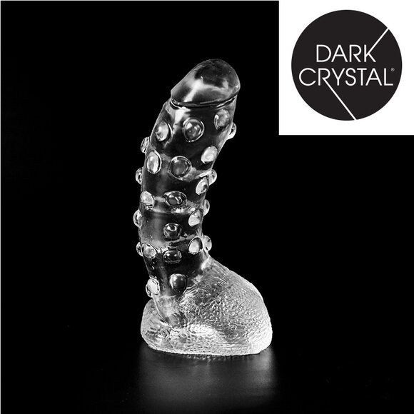 Dark Crystal Clear 22 cm – Glatter Dildo mit Hodensack Sicher