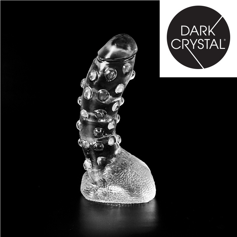 Dark Crystal Clear 22 cm - Smooth Dildo With Scrotum Safe