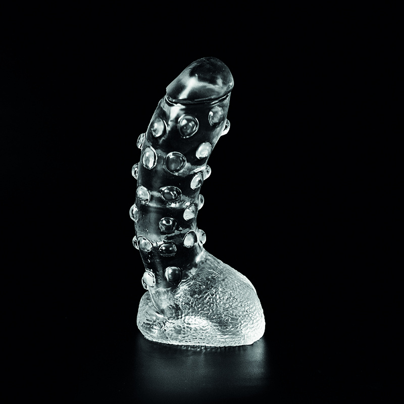 Dark Crystal Clear 22 cm - Gladde Dildo Met Balzak Veilig