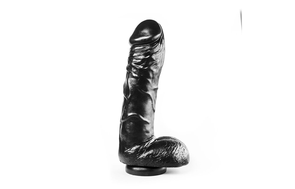 Dark Crystal Dildo Schwarz 26 cm – Fester langer PVC-Dildo