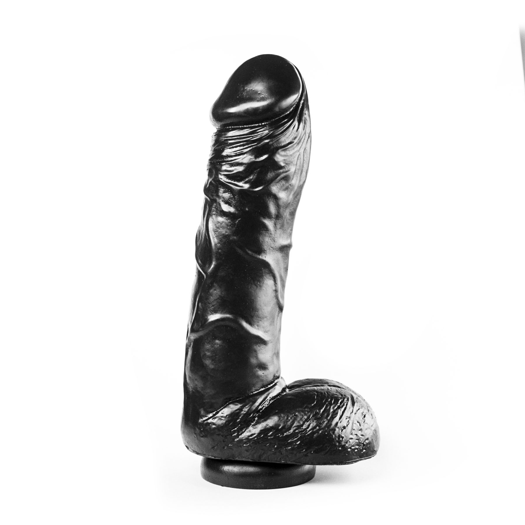 Dark Crystal Dildo Zwart 26 cm – Stevige Lange PVC Dildo