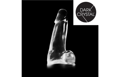 Dark Crystal Clear 26 cm – Black Dildo With Texture & Scrotum