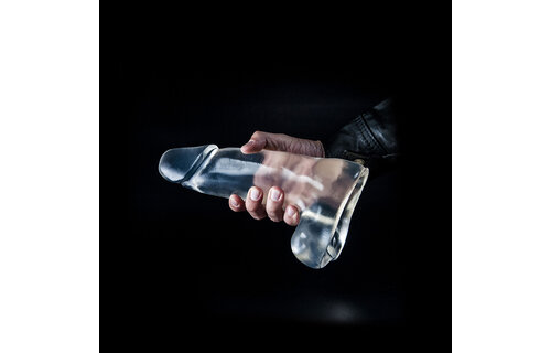 Dark Crystal Clear 26 cm – Black Dildo With Texture & Scrotum