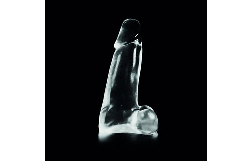 Dark Crystal Clear 26 cm - Zwarte Dildo Met Structuur & Balzak