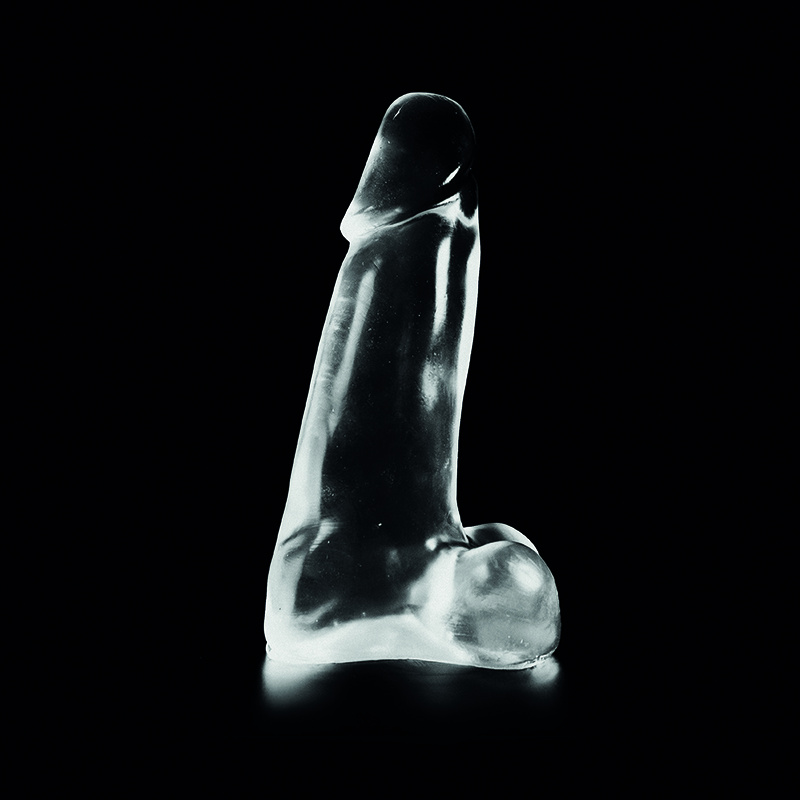 Dark Crystal Clear 26 cm – Black Dildo With Texture & Scrotum