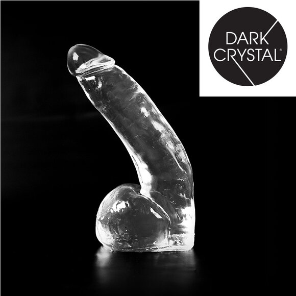 Dark Crystal Clear 28 cm - Black Dildo with Stimulating Ridges