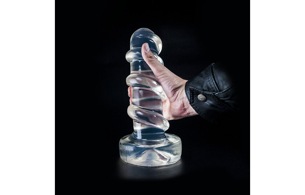 Dark Crystal Clear 27,5 cm – Mittlerer Dildo mit Falten