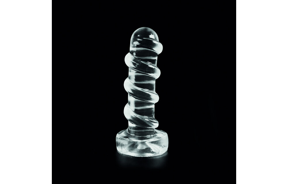 Dark Crystal Clear 27,5 cm - Medium Dildo met Plooien