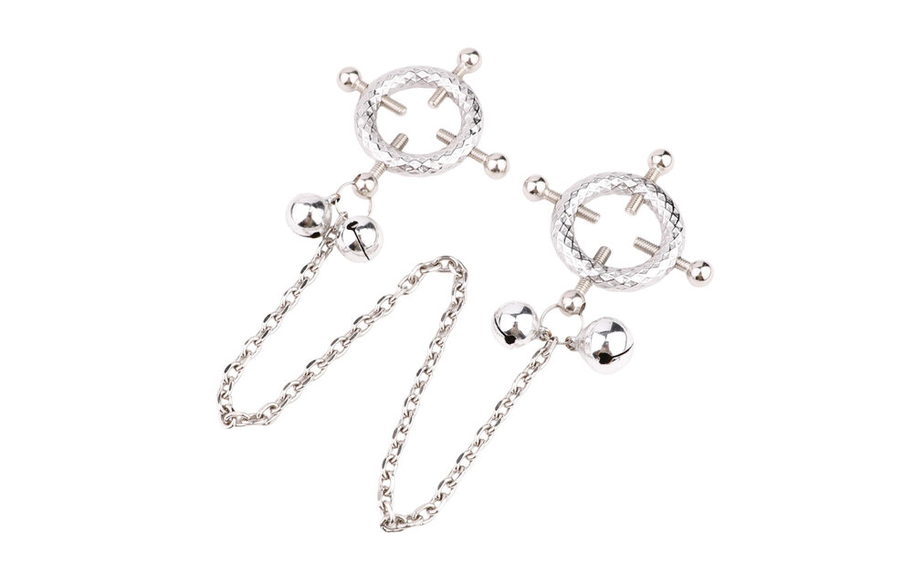 Runde Nippelklemmen mit Glöckchen | Elegant & verstellbar