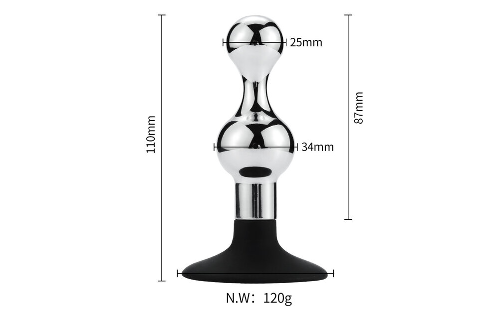 Anal Plug with Suction Cup Hourglass 11 cm – Beginners Butt Plug