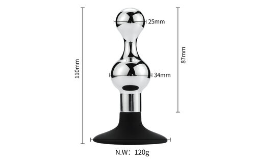 Anal Plug with Suction Cup Hourglass 11 cm – Beginners Butt Plug
