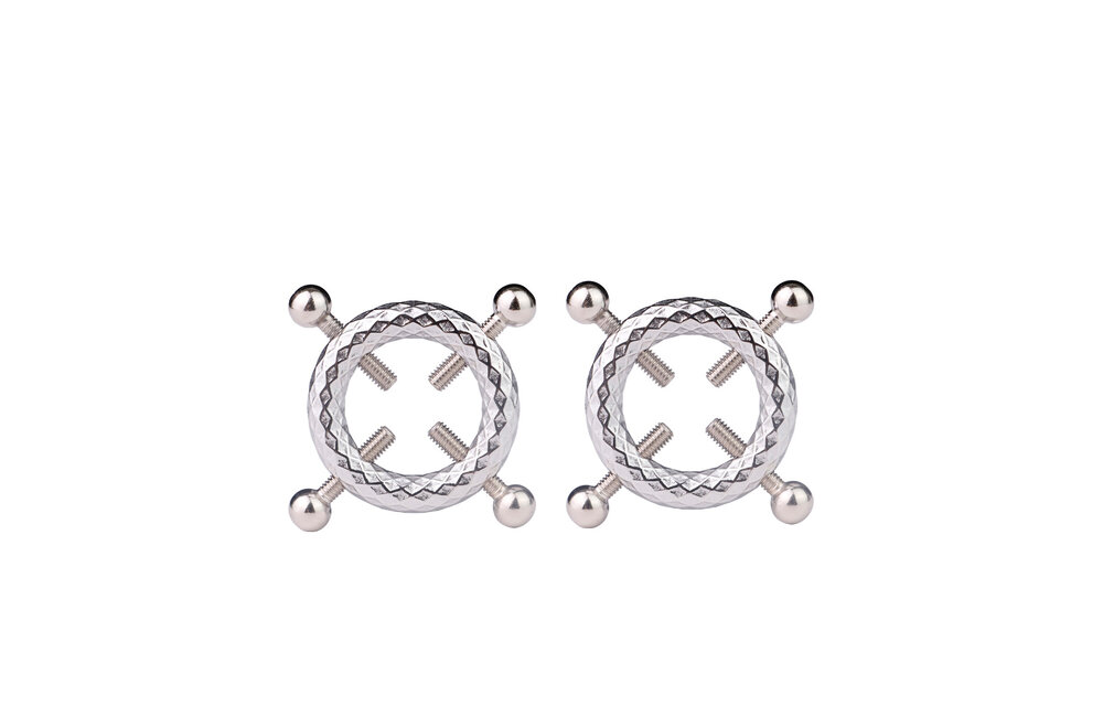 Runde Nippelklemmen mit Glöckchen & PU-Leder-Harness BDSM