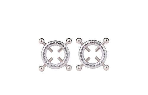 Round Nipple Clamps with Bells & PU Leather Harness BDSM