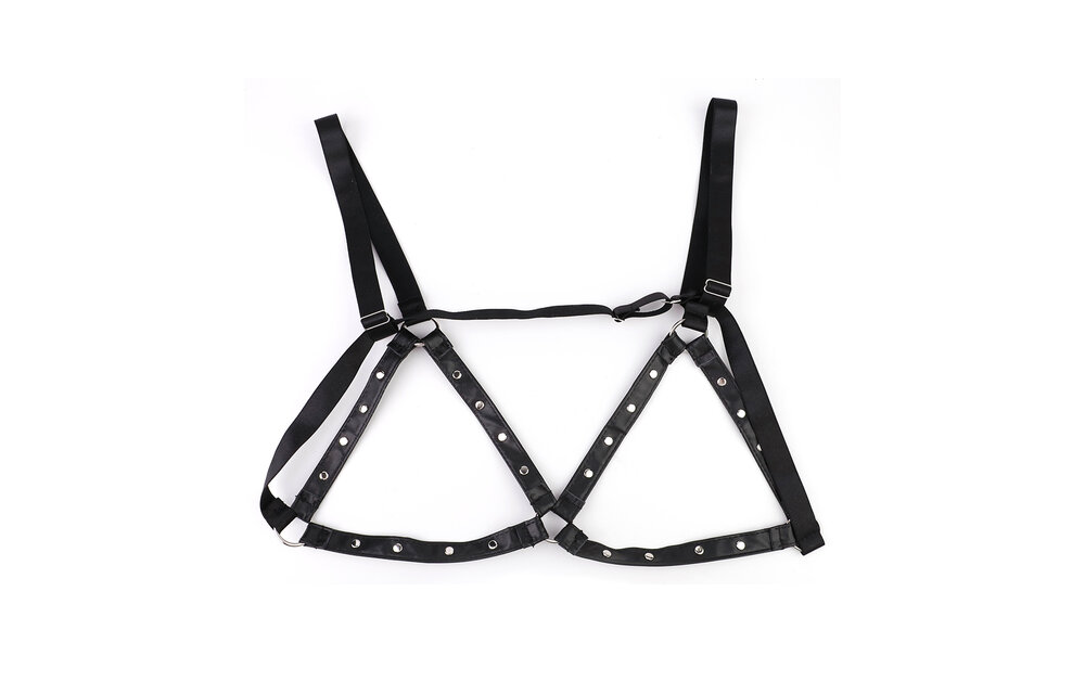 Runde Nippelklemmen mit Glöckchen & PU-Leder-Harness BDSM
