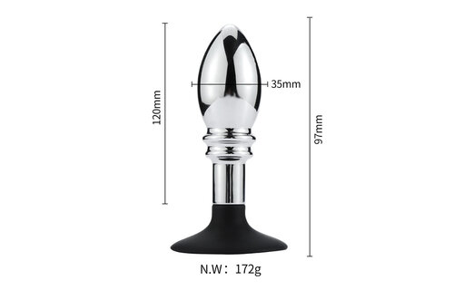 One Ball Anal Plug 12 cm with Suction Cup - Intense Sensation
