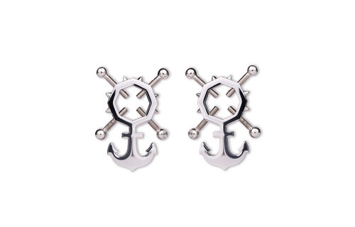 Anchor Nipple Clamps & PU Leather Harness Set | Kiotos BDSM