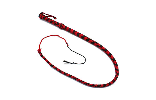 Nylon Bullwhip 120 cm Zwart/Rood – Sterk & Precisie