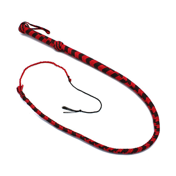 Nylon Bullwhip 120 cm Black/Red – Strong & Precise