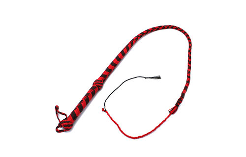 Nylon Bullwhip 120 cm Black/Red – Strong & Precise