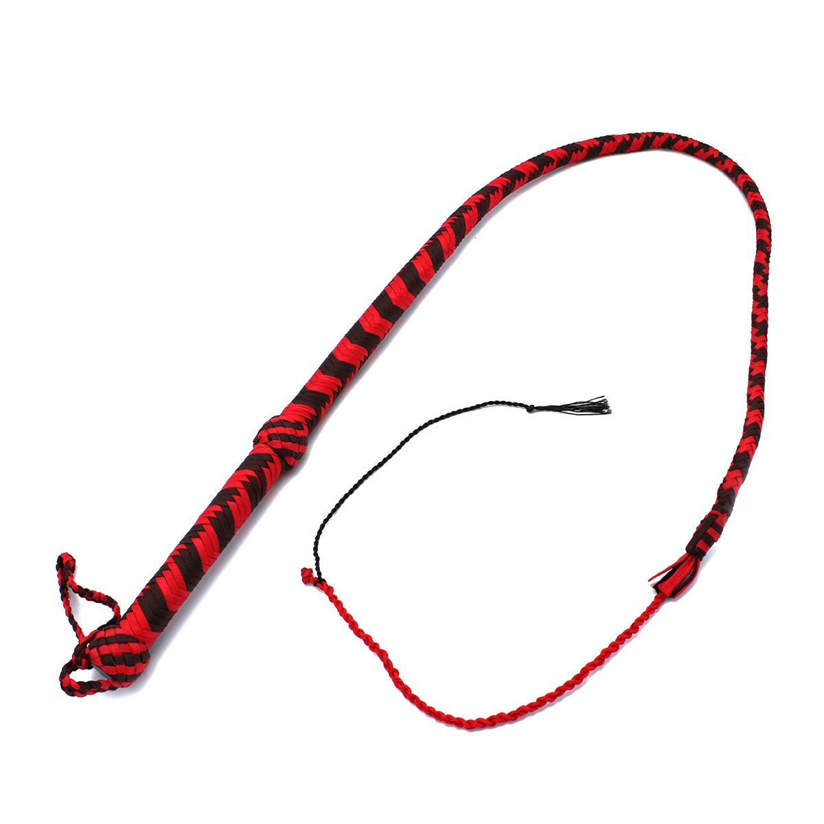 Nylon Bullwhip 120 cm Black/Red – Strong & Precise
