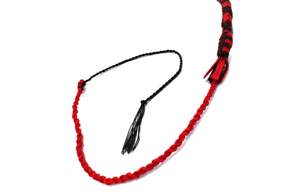 Nylon Bullwhip 120 cm Zwart/Rood – Sterk & Precisie