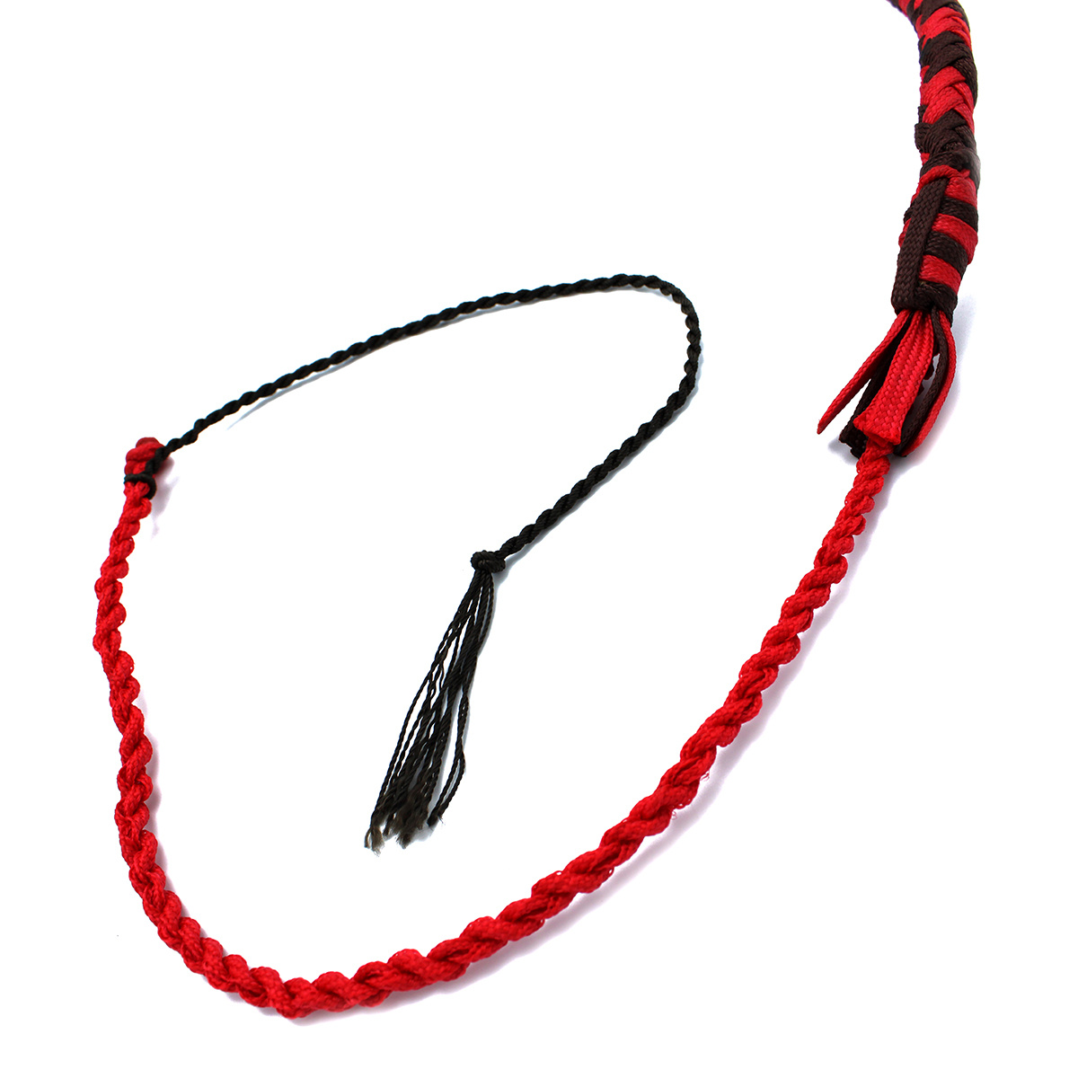 Nylon Bullwhip 120 cm Black/Red – Strong & Precise