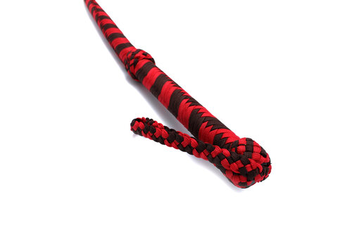 Nylon Bullwhip 120 cm Black/Red – Strong & Precise