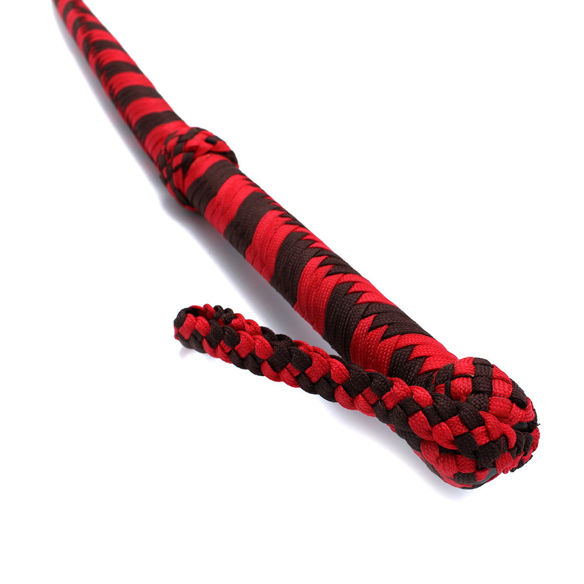 Nylon Bullwhip 120 cm Zwart/Rood – Sterk & Precisie
